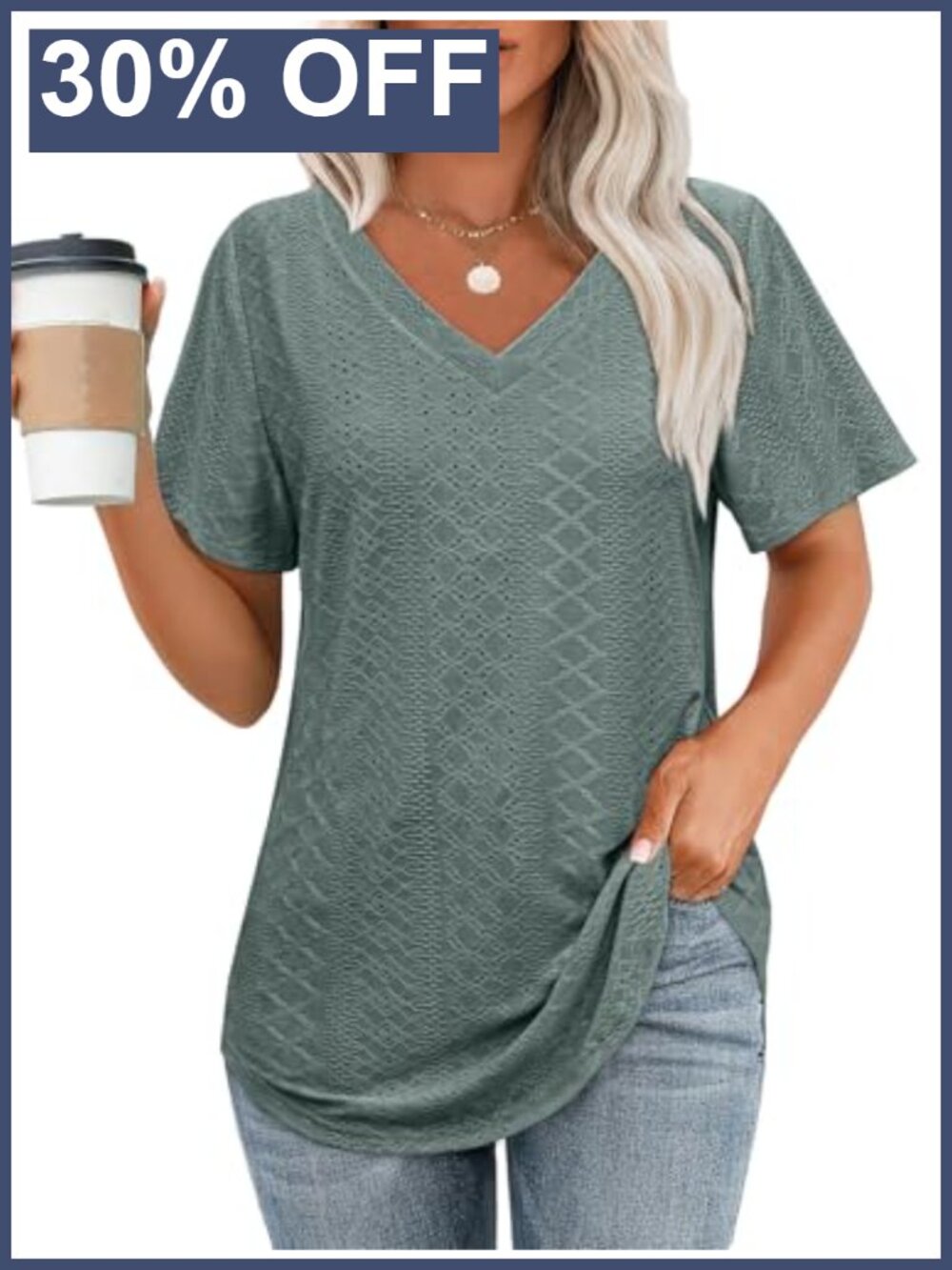 Womens V Neck Short Sleeve T Shirt Loose Fit Curved Hem Casual Top